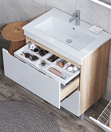 Vigo Мебель для ванной Grani 600-0-2 белая/дуб сонома – фотография-8